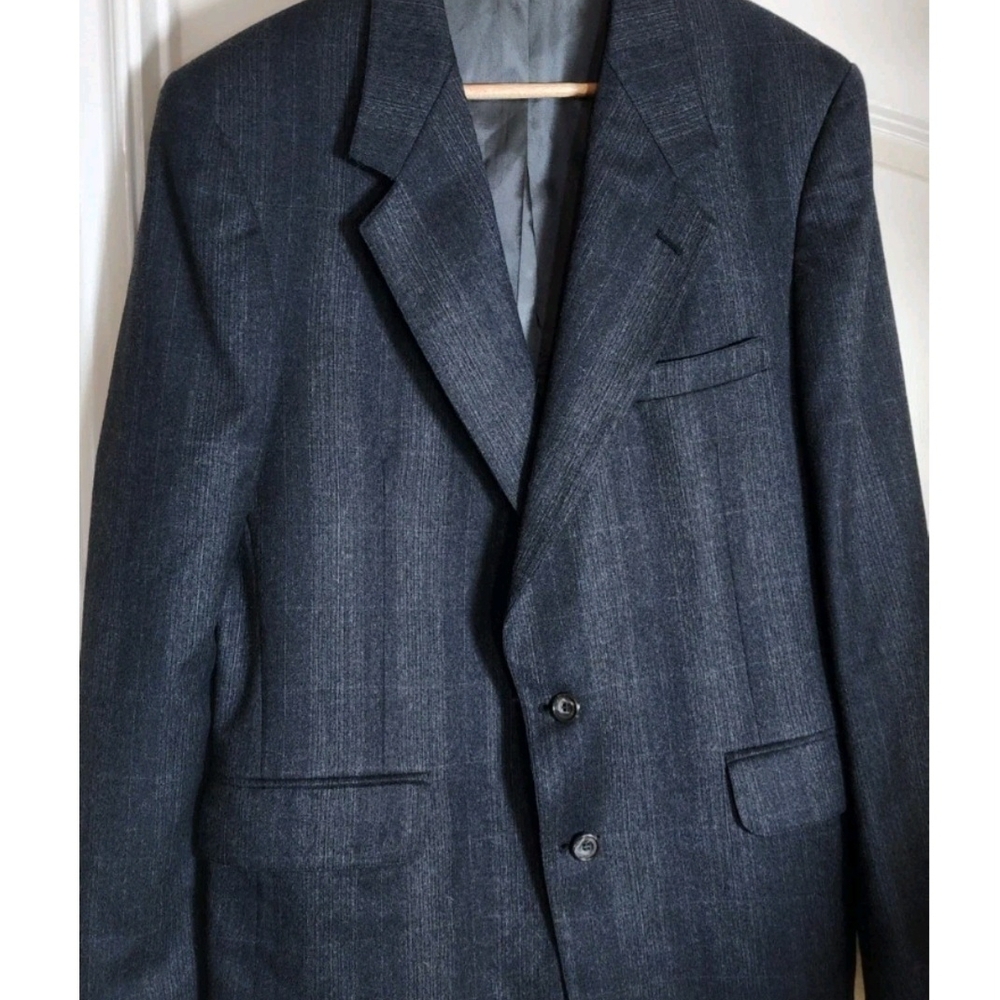 Evan Picone Men's Sport Coat Blazer Two Button Gray Wool Size 42L